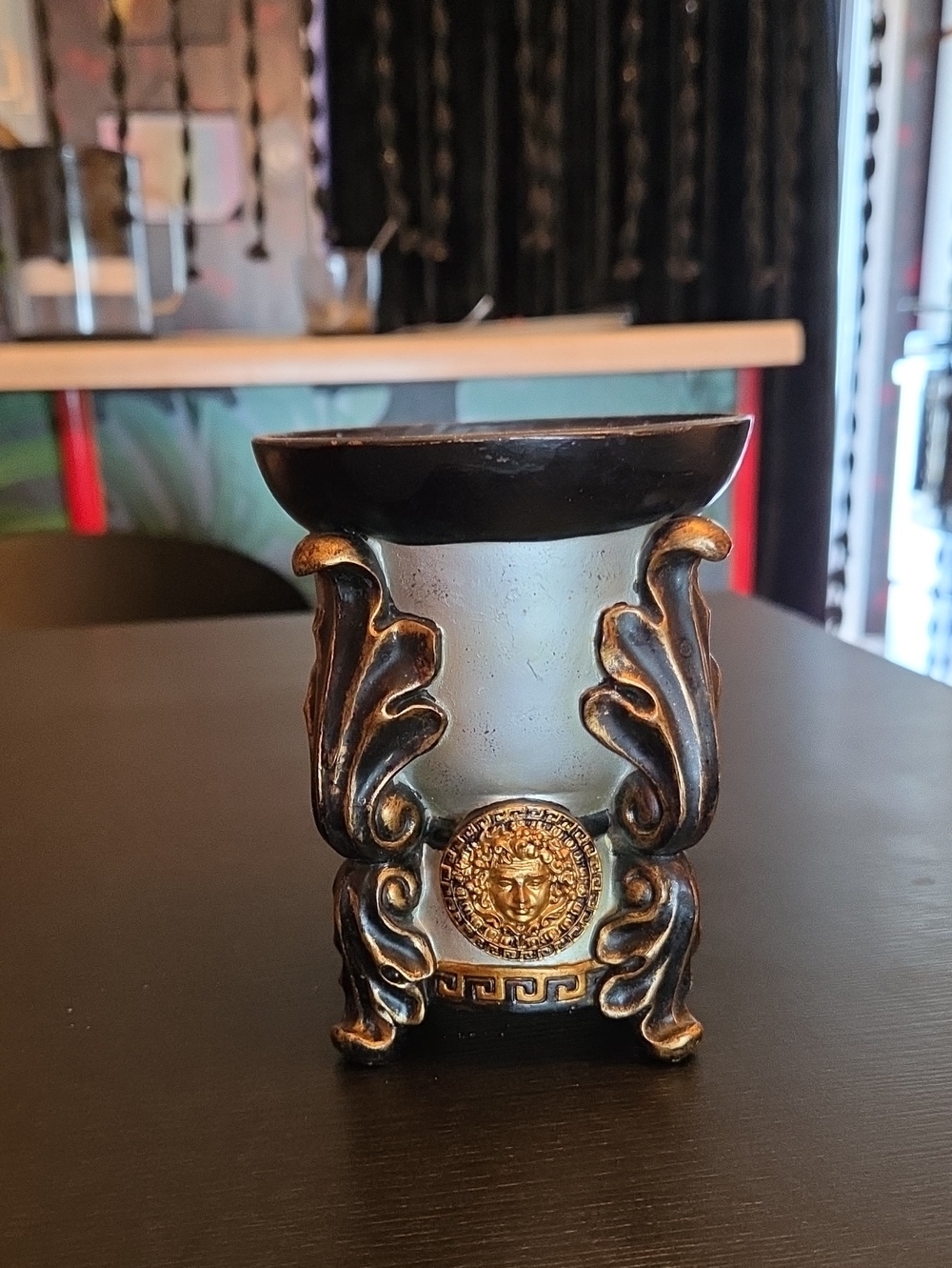 Versace style candle holder gold silver black